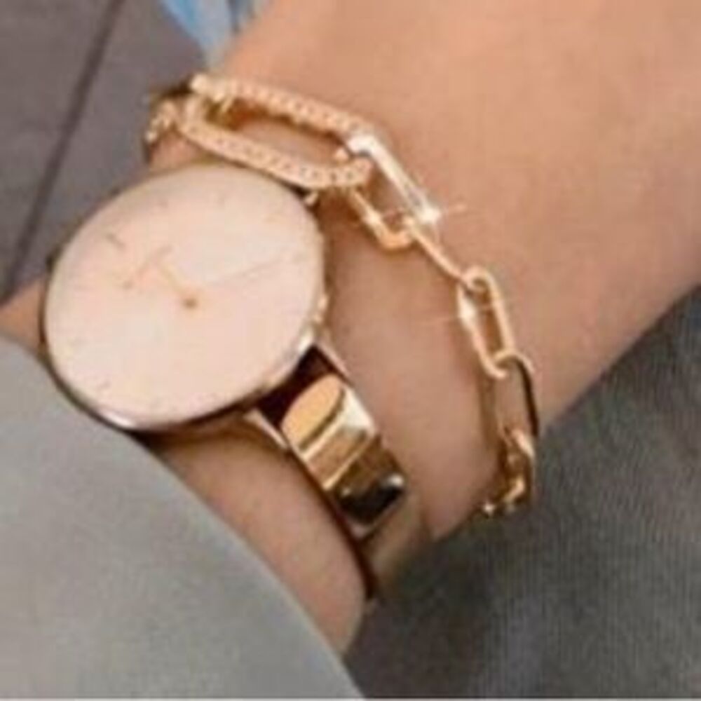 Rhinestone Paperclip Multilayer Bracelet
